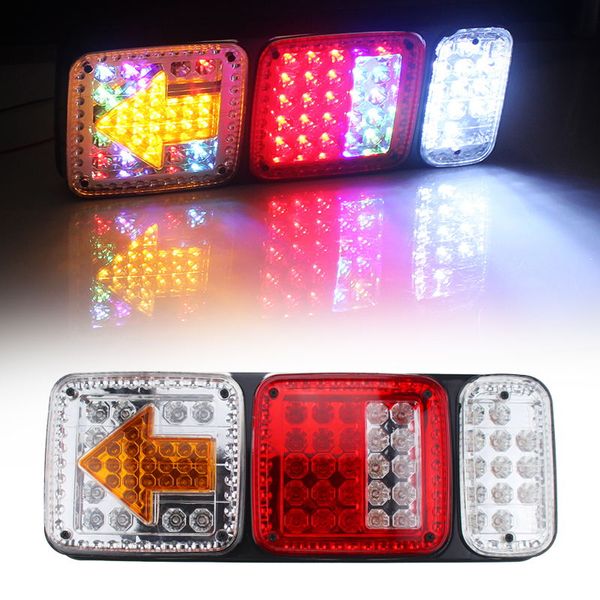 

задние фары 2pcs 73led пластиковые автомобилей сзади с стрелка 12v грузовик прицеп красочный stop brake lamp