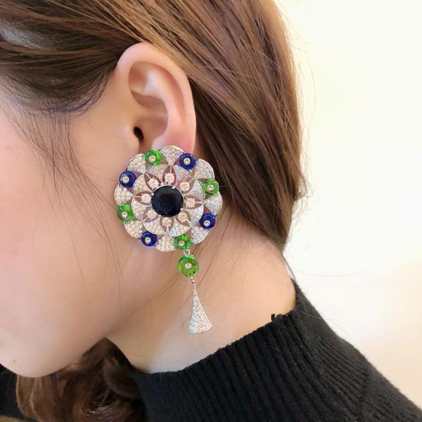 

jewelry earrings for women colorful exaggerated party platinum plated earrings for women gift, Golden
