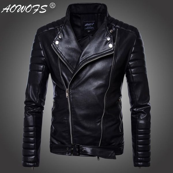 

2019 [code] european men's wear locomotive leather coat fashion carrie motorcycle leather jacket men's coat b012, Black