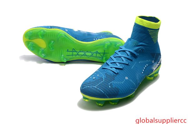 

blue green children soccer cleats mercurial superfly v sx neymar jr 100% original kids soccer shoes cristiano ronaldo womens football boots