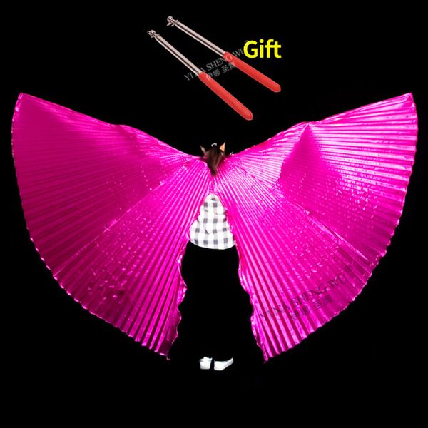 

isis wings belly dance accessory belly dance bollywood oriental india egyptian split wings costume with sticks gold new, Black;red