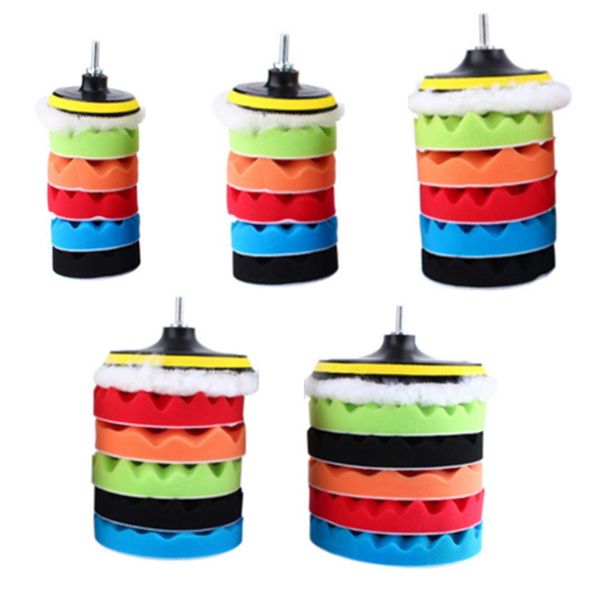 

2018 new 3/4/5/6/7 inch automotive polishing tools car polishing disc sponge wheel wool pad 8 piece beauty waxing set