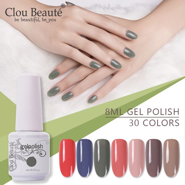 

clou beaute 8ml nail polish gel coat uv gel lak vernis semi permanent lakier hybrydowy uv nail polish gelpolish, Red;pink