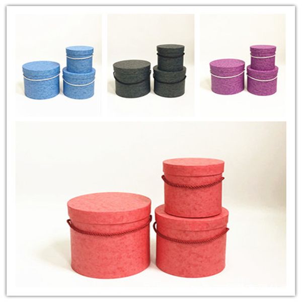

w7126-round gift box set of three flowers hug bucket bucket flower box flower gift