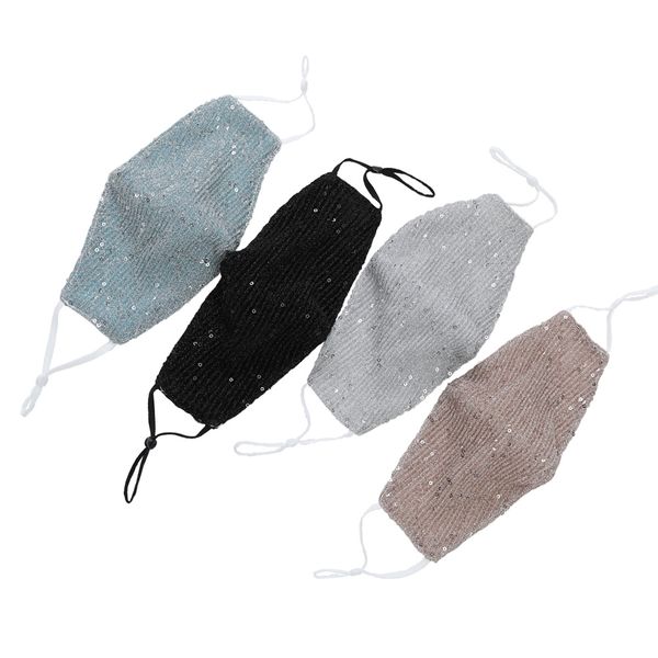 

Sequin face mask dustproof facial mask bling anti-fog soft breathable outdoor protective adult earloop masks FFA3987