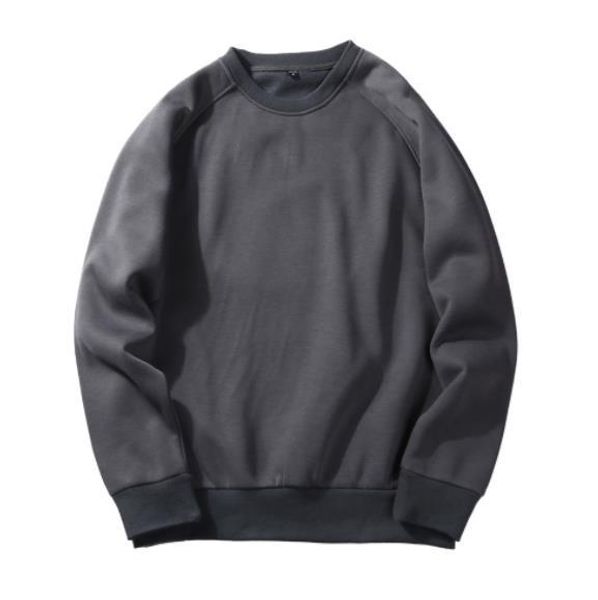 

мужские осенние дизайнерские толстовки с длинным рукавом круглый вырез сплошной цвет homme clothing fashion style повседневная одежда, Black
