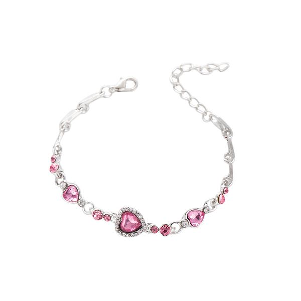 

elegant women bracelets z heart bracelet chain 10 colors lovers sign silver crystal diamond chain gift, Golden;silver