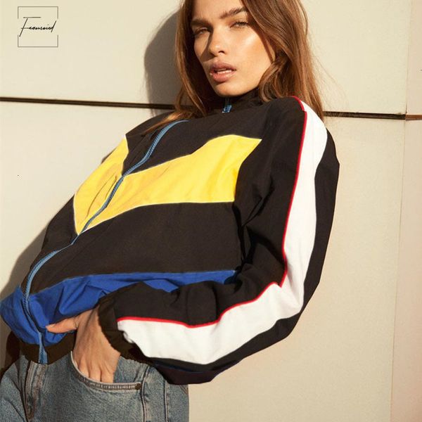 

set two and pants streetwear tracksuit women bomber and jacket patchwork sweatpants 2 piece long pants set, White