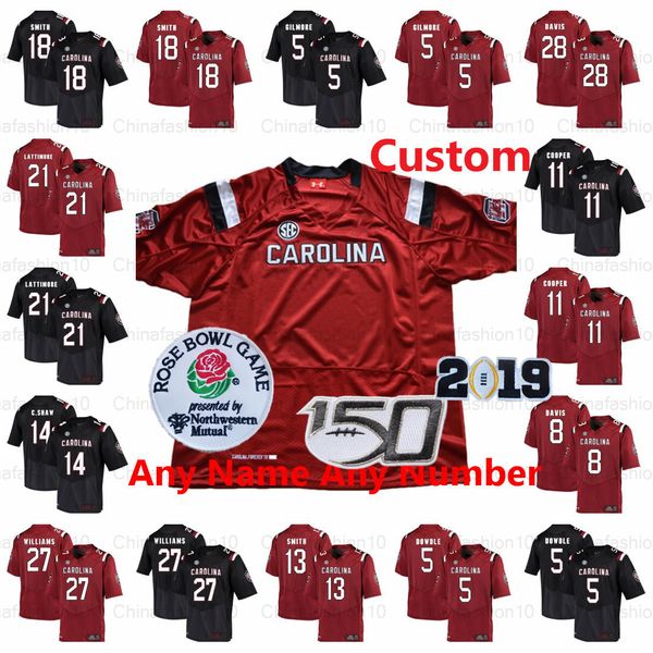 

custom south carolina ncaa gamecocks jerseys hayden hurst dj swearinger jadeveon clowney 1 marcus lattimore randrecous davis melvin ingram, Black;red