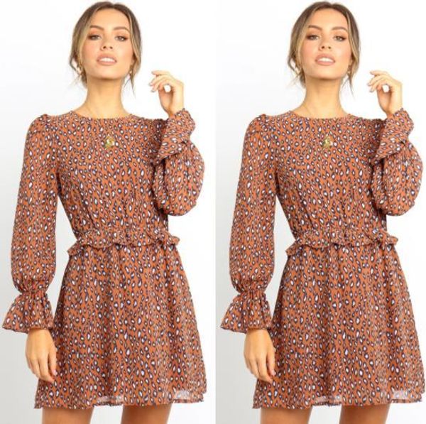 

20ss women designer dresses fashion o neck digital printed bell sleeve dresses new arrival womens clothing, White;black