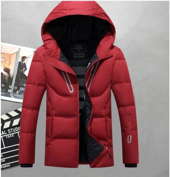 

wholesale men hooded winter outdoor duck down jacket classic thick casual hooded down coat outerwear mens warm jackets parkas m-3xl 3colors, Black