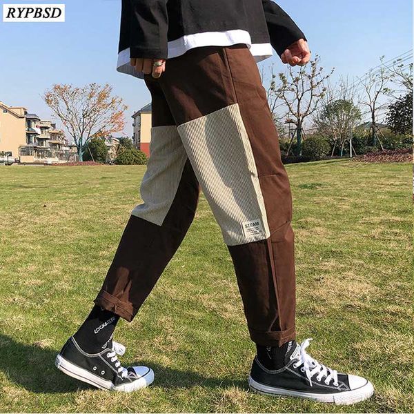 

mens harem pants plus size 5xl spring 2020 new fashion casual patchwork color loose harajuku harem trousers men, Black