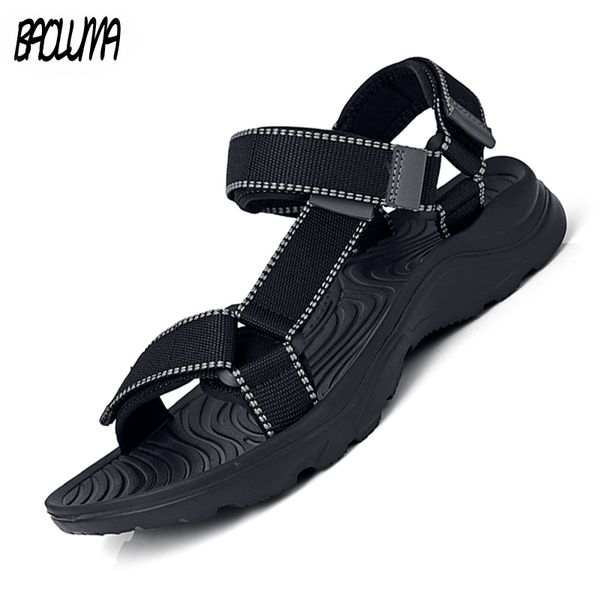 

men's sandals summer fashion denim canvas beach soft men's shoes outdoor light sandals casual shoes breathable flats, Black
