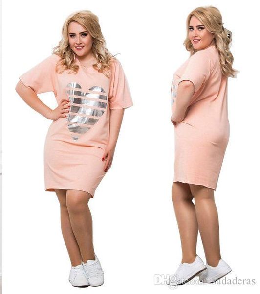 

5xl 6xl платье женская одежда casual сыпучие летняя любовь tshirt платья коротким рукавом плюс размер платья, Black;gray