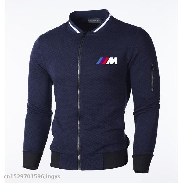 

2020 stand collar jacket men zipper jacket men's men's casual plaid cardigan coat pilot for jackets