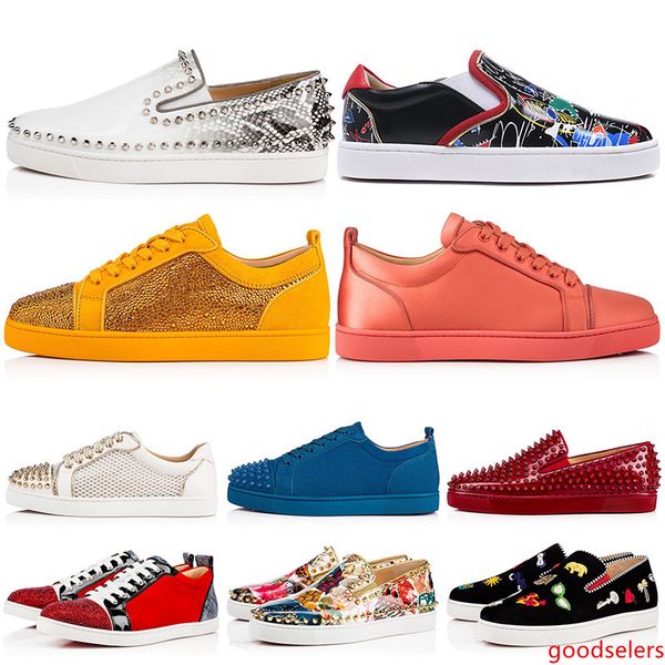 

new spikes studded flat casual shoes low cut mens women s rivets outdoor sneakers 35-47