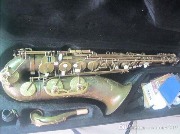 

Mark vi axophone profe ional tenor ax mu ical in trument antique copper imulation mouthpiece reed neck tenor