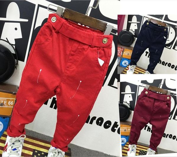 

kids boys pants trousers clothes 2020 new casual cotton elastic waist pencil pants for boys children clothing 2-6years, Blue