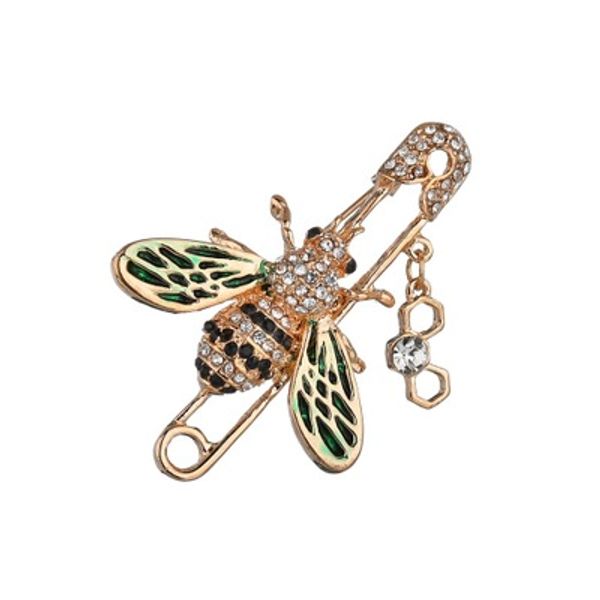 

cute honeybee women brooches animal shapes crystal red green bee brooch pins badges for clothes female brooch b180, Gray