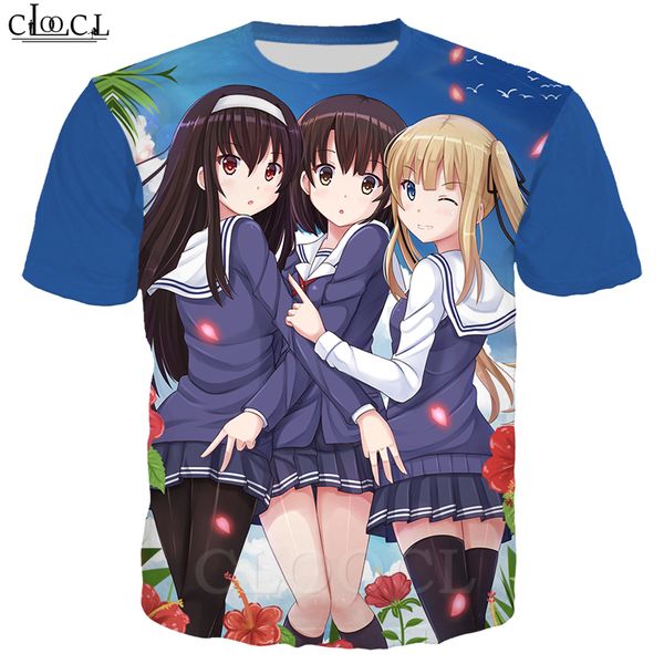 

мода аниме saenai героиня нет sodatekata t shirt мужчины женщины 3d печати аниме девушки с коротким рукавом повседневные tops homme streetwe, White;black