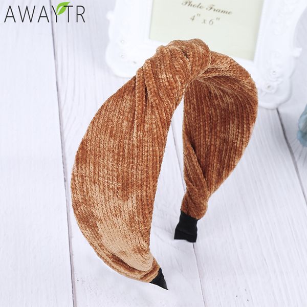 

awaytr women's cotton solid striped headbands wide side fashion headwear hair hoop girl headband of women hair accessories