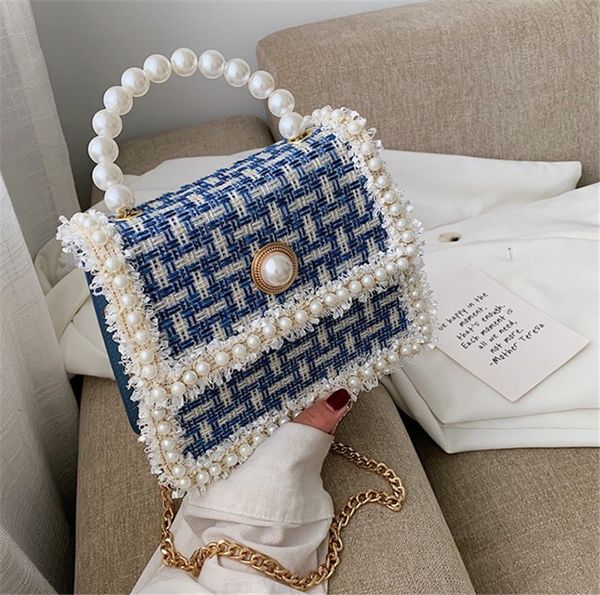

pearl women bag fashion versatile shoulder cross body chain hand held small square bag ph-cfy20051838