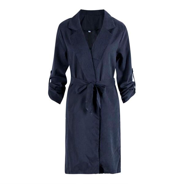 

мода новые женщины новые длинные рукава solid кимоно кардиган casualtops outwear повседневный твердая пояс длинные trench, Tan;black
