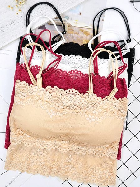 

2019 women corset lace floral bralette bra lingerie ultrathin tank camis underwear sheer lace bra crop brassiere, Red;black