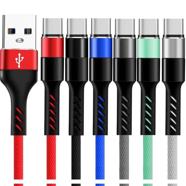 

quick charging cable type c usb c micro usb alloy aluminum braided nylon cable for samsung s8 s9 s10 note 8 9 htc pc tablet phone