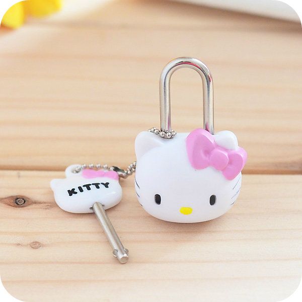 

new cute kitty cat mini diary lock.cartoon padlock drawer handles locks for zipper bag backpack handbag suitcase drawer gift