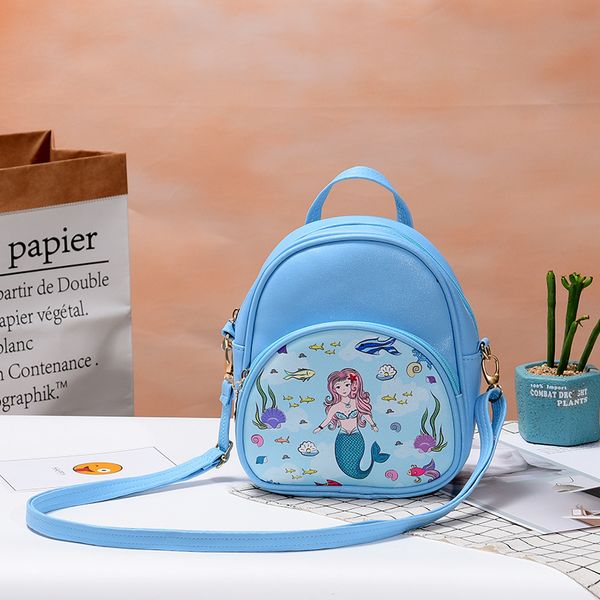 

new cartoon mermaid single shoulder bag hand zipper children's backpack fashion leisure student slant bag wholesale