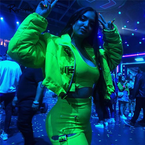 

rapcopter fashion winter warm color solid gothic coats zipper turn down collar autumn coat women streetwear thicken jackets 2019, Black