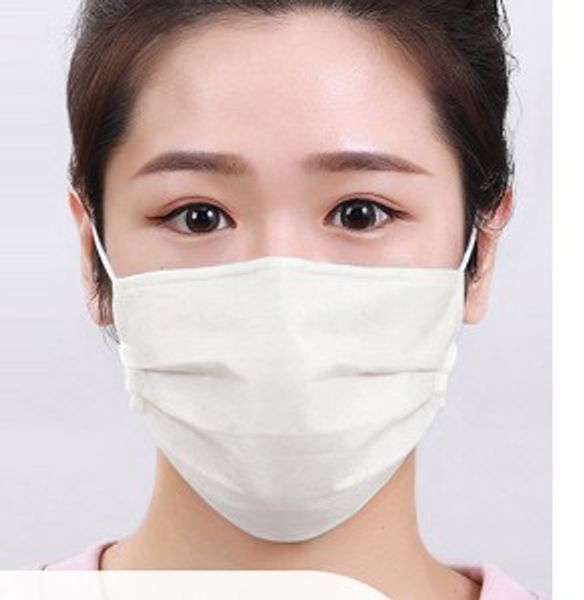 

100 шт. / лот одноразовые маски анти-загрязнение маски ткань нетканые материалы пылезащитный здравоохранения рот маска белый взрослый унисекс защиты