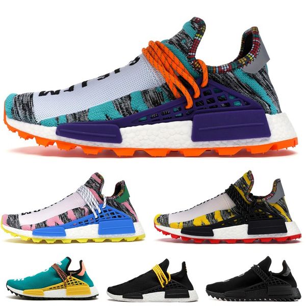 

nmd human race hu trail pharrell williams men running shoes nerd black blue women mens trainers fashion sports runner sneakers eur 36-47