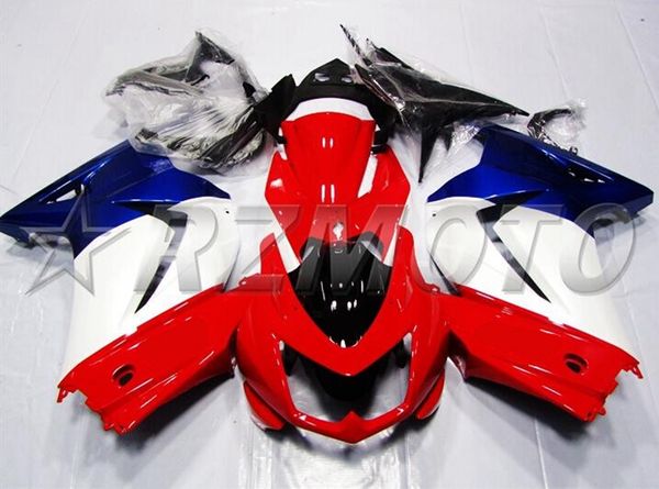 

4gifts injection mold new abs motorcycle full fairings set fit for kawasaki ninja250r ex250 zx250r 250 2008 - 2014 body set red white blue