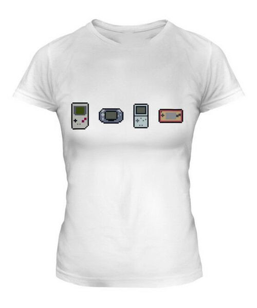 

gaming evolution ladies t-shirt tee gift retro adults casual tee shirt, White;black