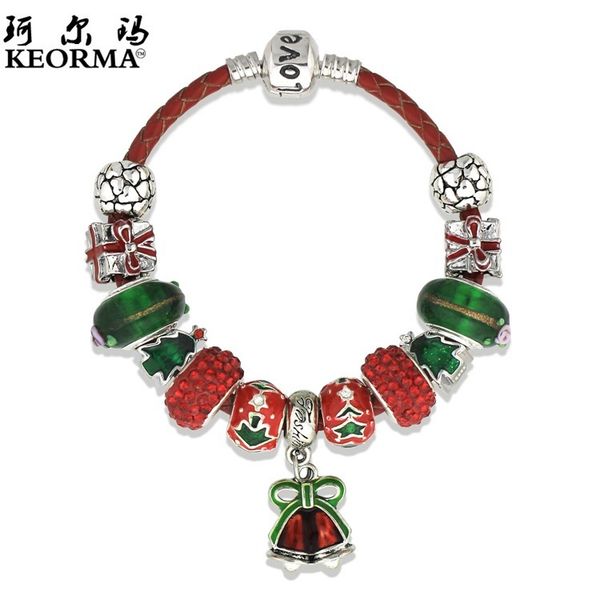 

fashion jewelry bracelets, diy alloy beaded bracelet, bell red rope bracelet valentine's gift, Golden;silver