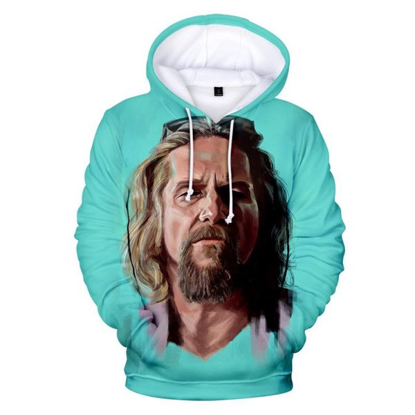 

the big lebowski hoodies 3d print sweatshirts harajuku long sleeve clothes 2019 hoodies plus size for men, Black
