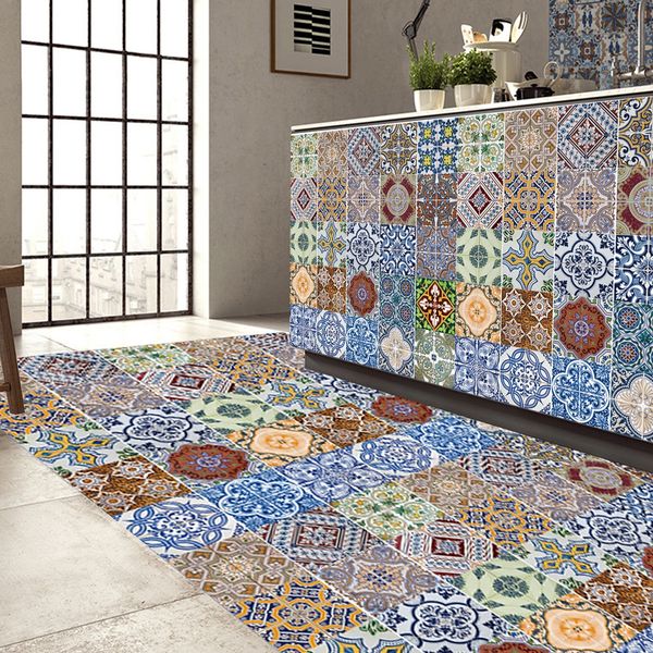 

cz001 3d tile floor wall sticker 5pcs