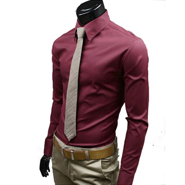 

2015 men shirt long sleeve new mens shirts camisa slim fit masculina social chemise homme 17 color mens dress shirt, White;black