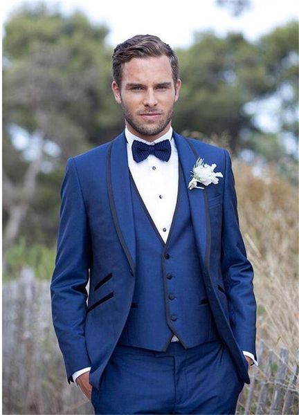 

3 pcs men suits navy blue shawl collar custom male clothes business suit costume slim fit prom suits groom tuxedos for men wedding suit, Black;gray