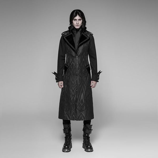 

punk rave men's sleeveless goth long coat wy-944mjm, Black;white
