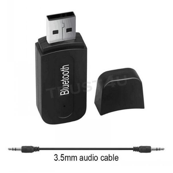 Hot Mini Portable 3.5mm AUX Wireless Bluetooth Car Kit USB Music Audio Receiver Adapter per Smart Phone Tablet PC