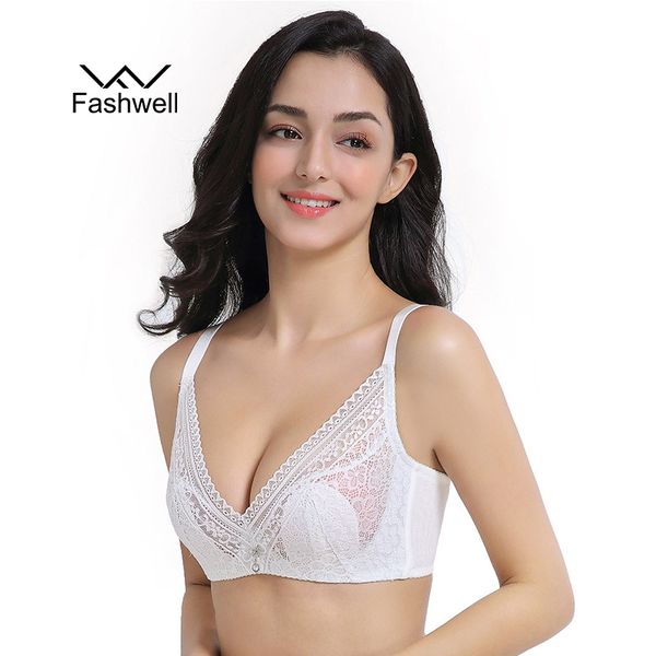 

fashwell lace lingerie bras for women lingerie intimates push up plus size lace brassiere intimates underwire thin bra, Red;black