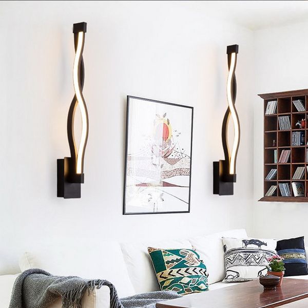 

simple line bedroom led bedside wall lamps modern art wall lamp acrylic corridor staircase lights designed new arrivals