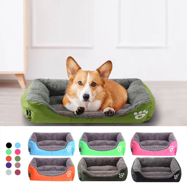 

waterproof bottom soft fleece warm cat bed house cama perro s-3xl 10 colors pet sofa beds
