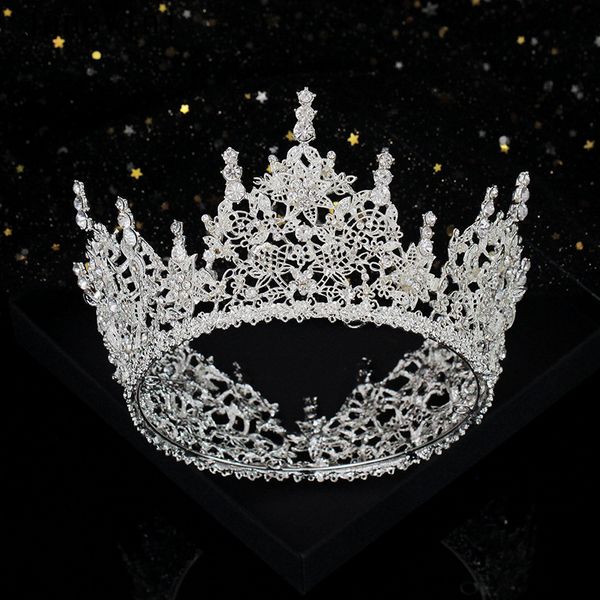 

janevini 2019 elegant princess jewelry white wedding crowns and tiaras luxury bridal headwear rhinestone pageant crown for women, Golden;white