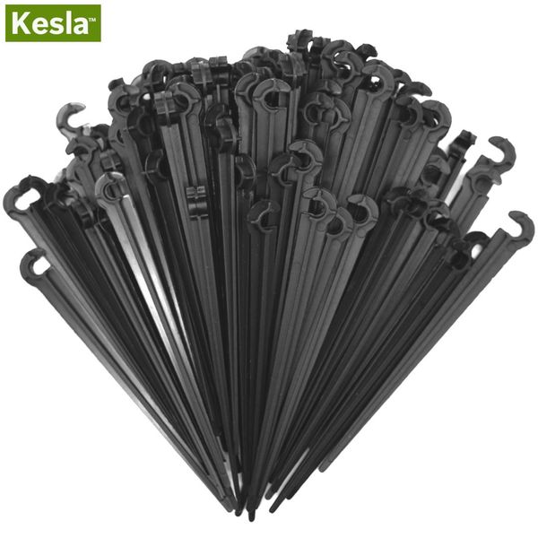 

50-200pcs durable 1/4'' c-type hook fixed stem support holder stakes for 4/7mm hose flowerpot drip irrigation fitting greenhouse