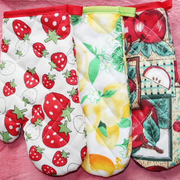 

1pcs heatproof oven mitt glove cotton hand protector glove microwave oven cooking glove kitchen tool random color