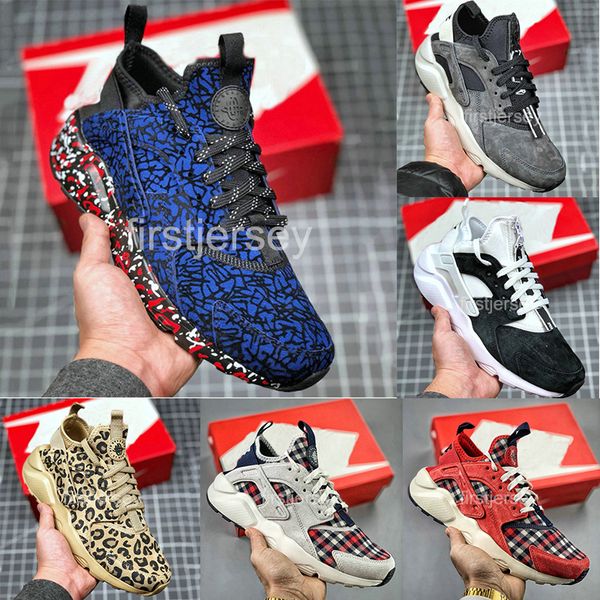 

new huarache 4 ultra suede id zebra running shoes for men women huaraches mens trainers sports designer sneakers size36-45